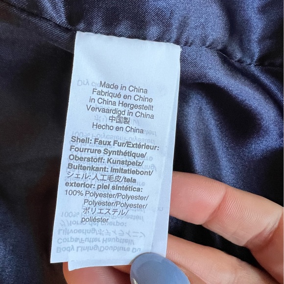 HOST PICK 💙 J Crew Navy Blue Boho Glam Cozy Faux Fur Teddy Coat NWOT - Picture 10 of 10